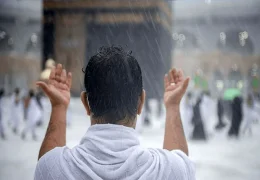 تصاویری از بارش باران در مسجدالحرام